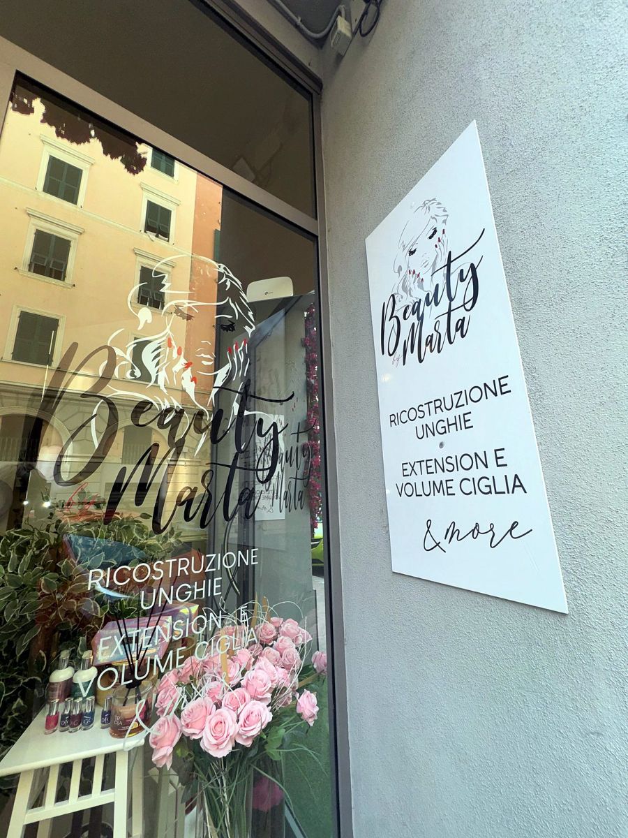 Beauty by Marta shop window in Savona